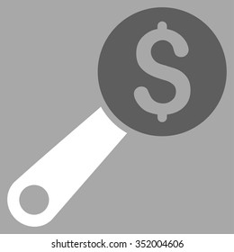 Financial Audit vector icon. Style is bicolor flat symbol, dark gray and white colors, rounded angles, silver background.