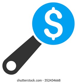 Financial Audit vector icon. Style is bicolor flat symbol, blue and gray colors, rounded angles, white background.