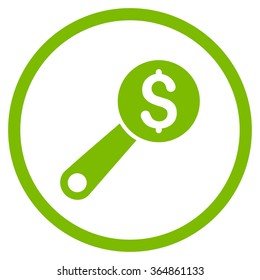 Financial Audit vector icon. Style is flat circled symbol, eco green color, rounded angles, white background.