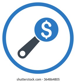 Financial Audit vector icon. Style is bicolor flat circled symbol, smooth blue colors, rounded angles, white background.