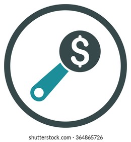 Financial Audit vector icon. Style is bicolor flat circled symbol, soft blue colors, rounded angles, white background.