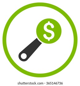 Financial Audit vector icon. Style is bicolor flat circled symbol, eco green and gray colors, rounded angles, white background.