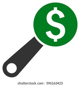 Financial Audit vector icon. Style is bicolor flat symbol, green and gray colors, white background.