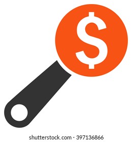 Financial Audit vector icon. Style is bicolor flat symbol, orange and gray colors, white background.