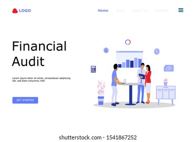 Financial Audit Vector Illustration Concept , Suitable for web landing page, ui, mobile app, editorial design, flyer, 
banner, and other related occasion
