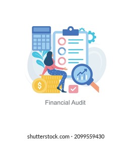 Financial Audit vector illustration isolated on white background. Flat Illustration style design.