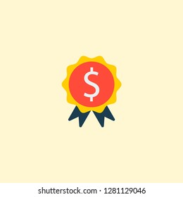 Financial award icon flat element. Vector illustration of financial award icon flat isolated on clean background for your web mobile app logo design.