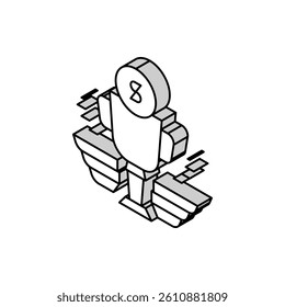 financial award isometric icon vector. financial award sign. isolated symbol illustration