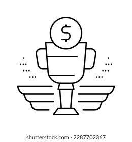 vector de icono de línea de asignación financiera. signo de asignación financiera. símbolo de contorno aislado ilustración negra