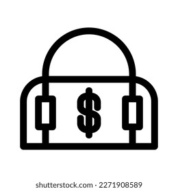 icono de bolsa financiera o logotipo símbolo de signo aislado ilustración vectorial - iconos vectoriales de estilo negro de alta calidad