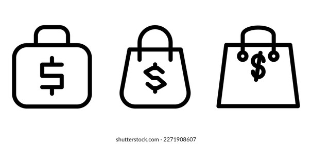 icono de bolsa financiera o logotipo símbolo de signo aislado ilustración vectorial - iconos vectoriales de estilo negro de alta calidad