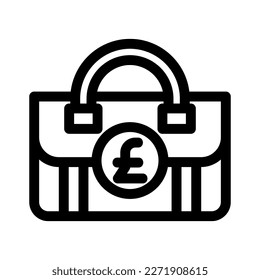 financial bag icon or logo isolated sign symbol vector illustration - high quality black style vector icons