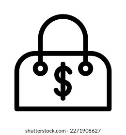 financial bag icon or logo isolated sign symbol vector illustration - high quality black style vector icons