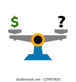 Financial balance flat icon with dollar sign