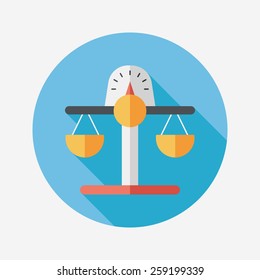 Financial balance flat icon with long shadow,eps10