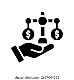 Ilustración vectorial de glifo de icono de balance financiero