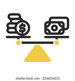 financial balance icon on isolated background. financial icon set