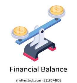 Financial Balance Isometric Trendy Icon 

