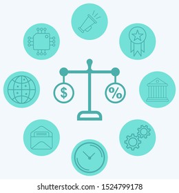 Financial balance vector icon sign symbol