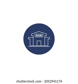 Financial Bank building icon vector