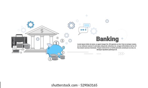 Financial Banking Business Finance Thin Line Vector Illustration