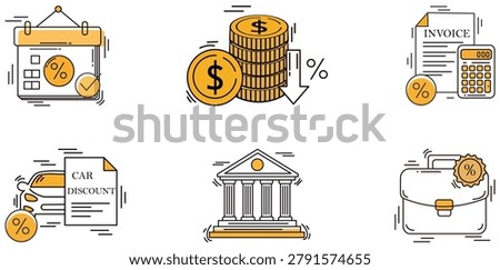 Financial Banking Icon Collection Illustration Featuring Investment Payment Savings Business Finance and Money Concepts