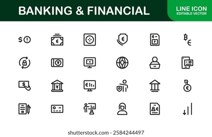 Financial and Banking Icon Pack. Professional Icons for Wealth Management, Online Banking, Transactions, and Money Management Designs