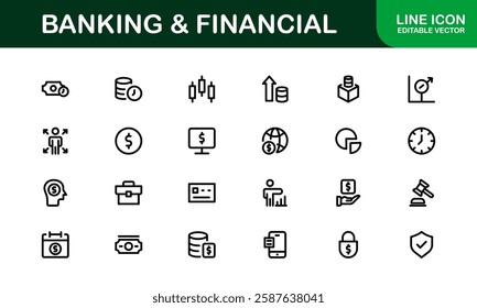 Financial and Banking Icon Pack. Professional Icons for Wealth Management, Online Banking, Transactions, and Money Management Designs