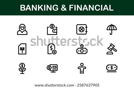 Financial and Banking Icon Pack. Professional Icons for Wealth Management, Online Banking, Transactions, and Money Management Designs