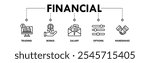 Financial banner web icon illustration concept with icon of trading, bonus, salary, options, and handshake