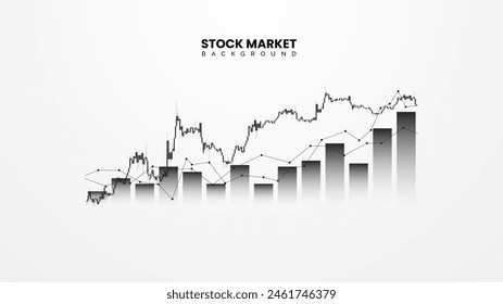 Gráfico de barras financieras, candelero, datos de bonos y gráfico de pendiente ascendente sobre fondo blanco. Información empresarial mejorada y datos de crecimiento financiero. Fondo de pantalla exitoso en el mercado de valores