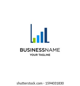Financial Bar / chart icon logo design flat minimalist