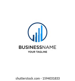 Financial Bar / chart icon logo design flat minimalist