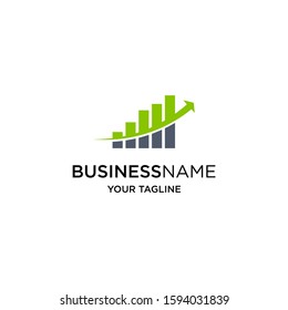 Financial Bar / chart icon logo design flat minimalist