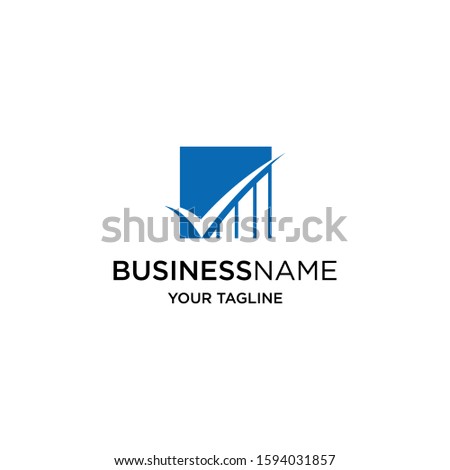 Financial Bar / chart icon logo design flat minimalist