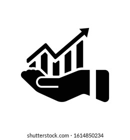 Financial bar chart icon, Vector graphics