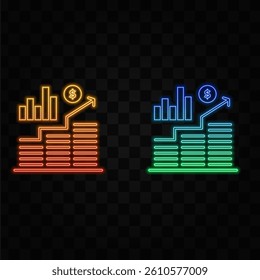 Financial bar graph with dollar symbol. graphic icon logo illustration.