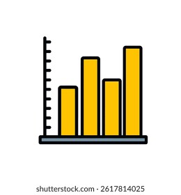 Financial bars illustrate growth performance statistics data