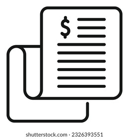 Financial bill icon outline vector. Finance success. Plan fund