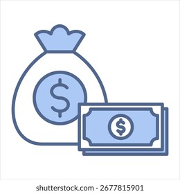 Ilustración vectorial de icono azul financiero