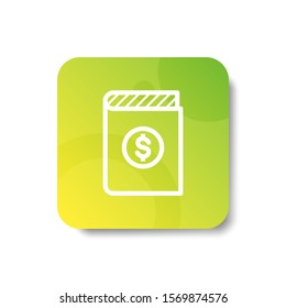 financial book journal round icon in outline / line and stripes style with colorful smooth gradient background, suitable for mobile and web UI, app button,  infographic, etc