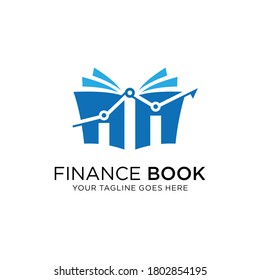 financial book logo design vector template ,Financial Marketing Business Bar Chart Book Education Symbol Logo, accounting logo