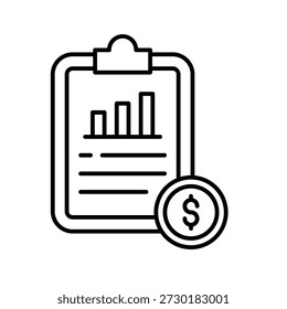 Financial Brief Outline Icon Vector Illustration