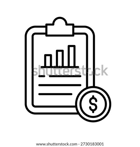 Financial Brief Outline Icon Vector Illustration