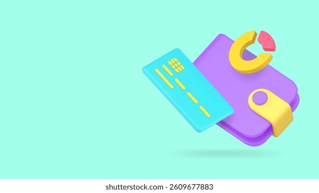 Financial budget accounting analyzing online banking banner copy space vector illustration. Economy finance currency statistic savings investment earnings expenses balance control chart graph wallet
