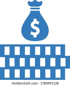 Financial Budget Icon / blue color