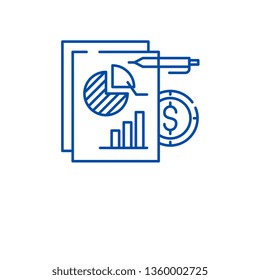 Financial budget line icon concept. Financial budget flat  vector symbol, sign, outline illustration.