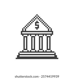 financial building dollar pixel art