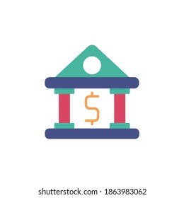diseño de estilo plano vectorial de icono de construcción financiera. aislado en fondo blanco