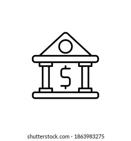 diseño de contorno vectorial de icono de construcción financiera. aislado en fondo blanco